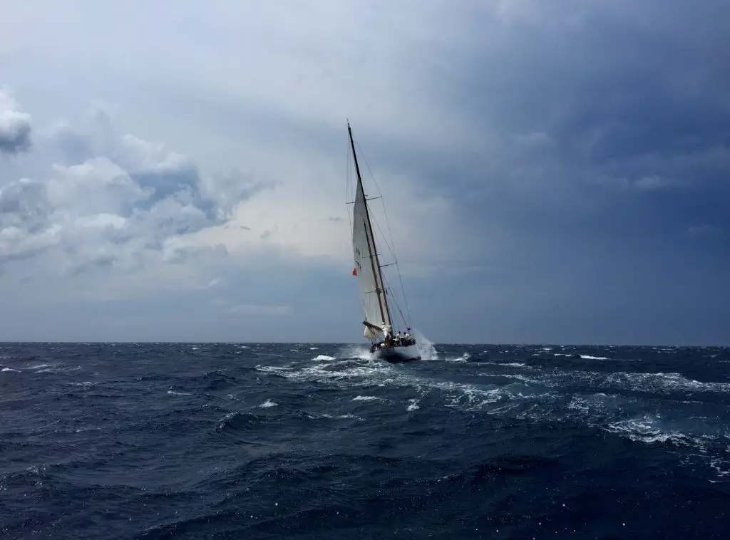 heaving to is a well known storm sailing tactic