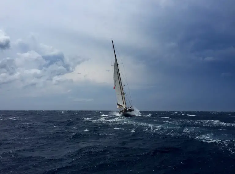 heaving to is a well known storm sailing tactic